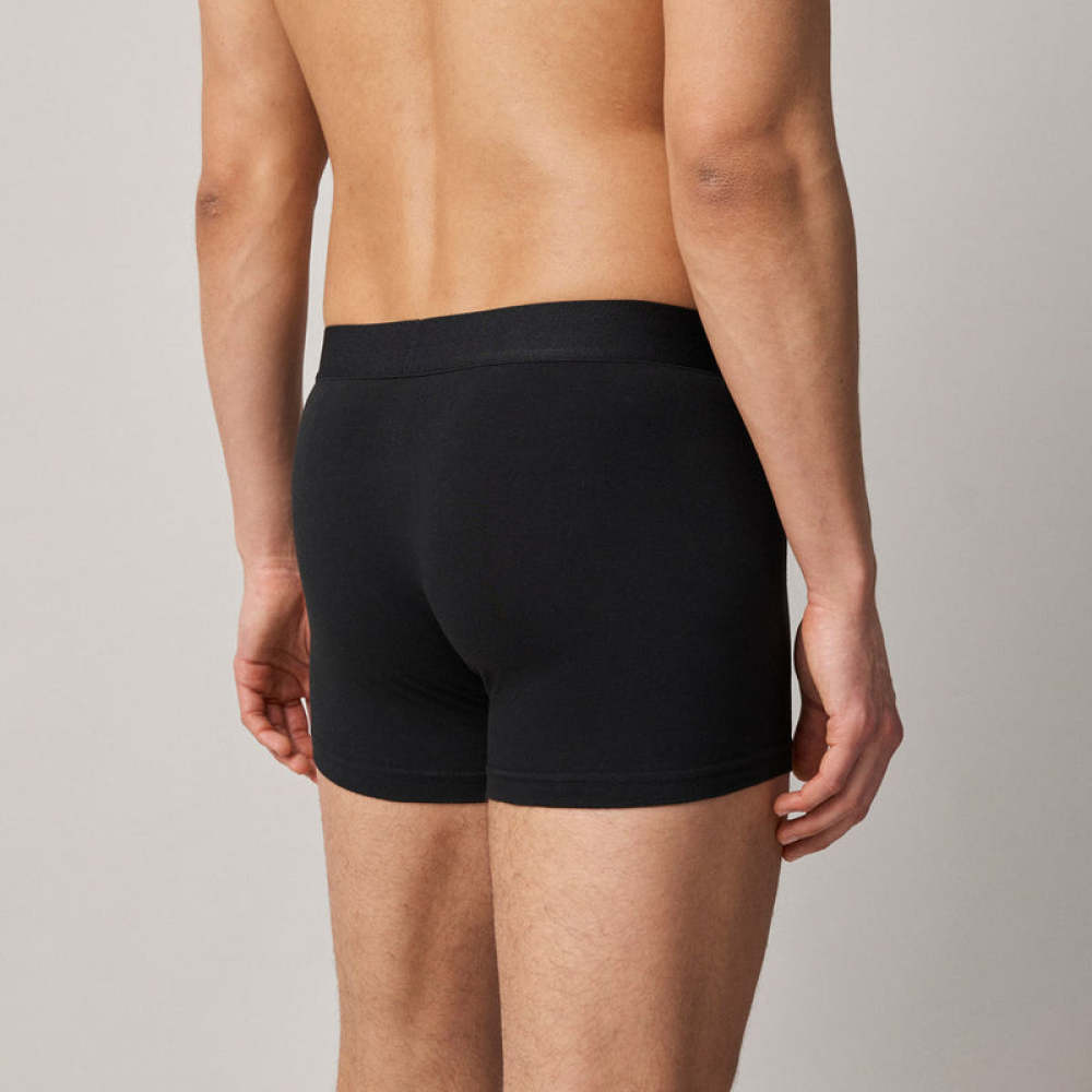 Boxershorts ohne Logo aus Bio-Baumwolle Schwarz