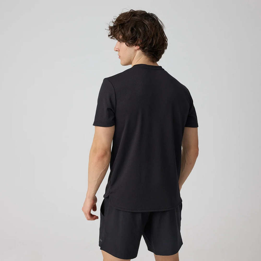 Trainingsshirt Mesh Herren aus recyceltem Polyester Schwarz