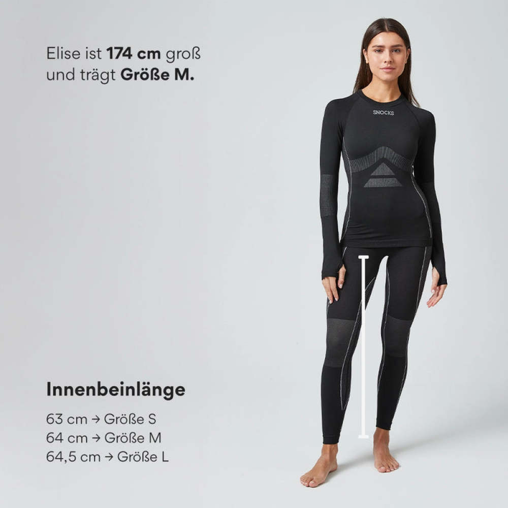 Thermounterwäsche Damen aus recyceltem Polyester Schwarz
