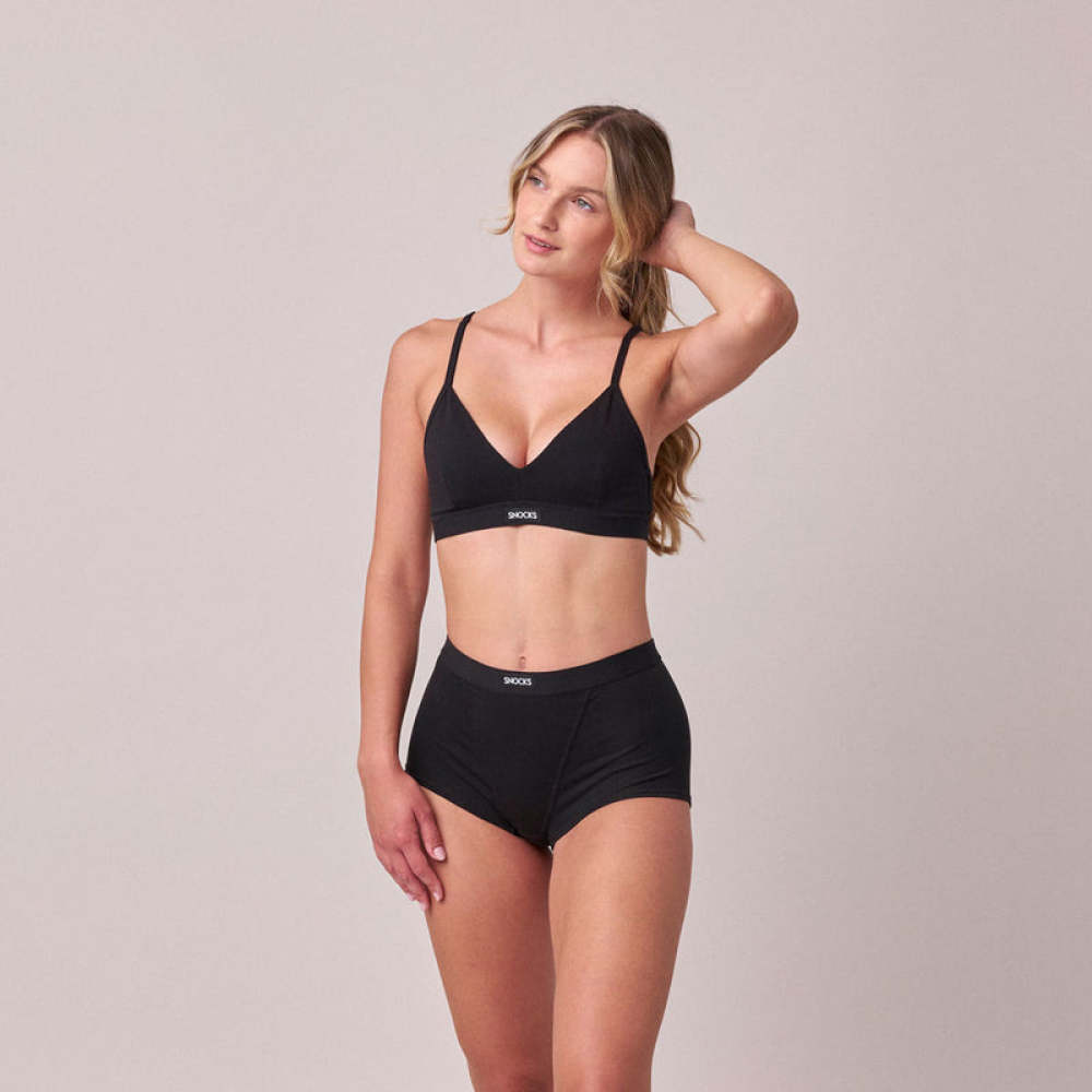 Retro Soft-BH aus Bio-Baumwolle Schwarz