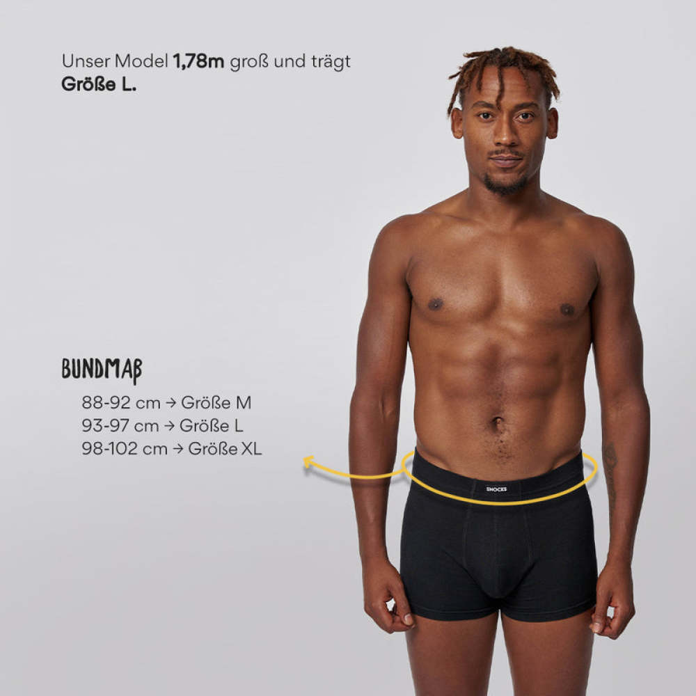 Retro Boxershorts aus Bio-Baumwolle Mix (Schwarz/Grau/Hellgrau)