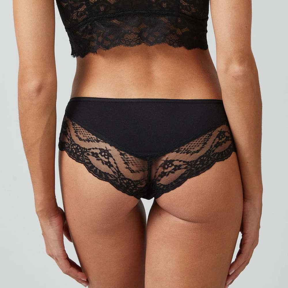 Hipster Panties mit Spitze aus Bio-Baumwolle Mix (Weiß/Hellgrau/Schwarz)