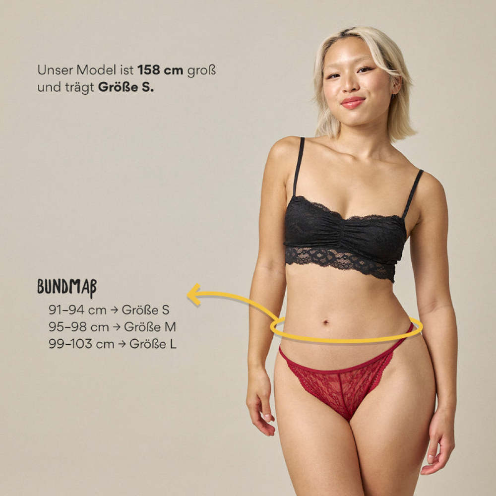 G-String aus Spitze Dunkelrot