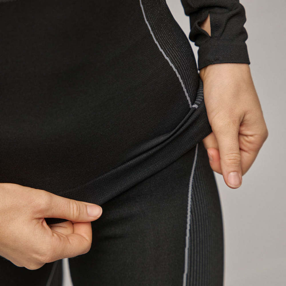 Thermounterwäsche Damen aus recyceltem Polyester Schwarz