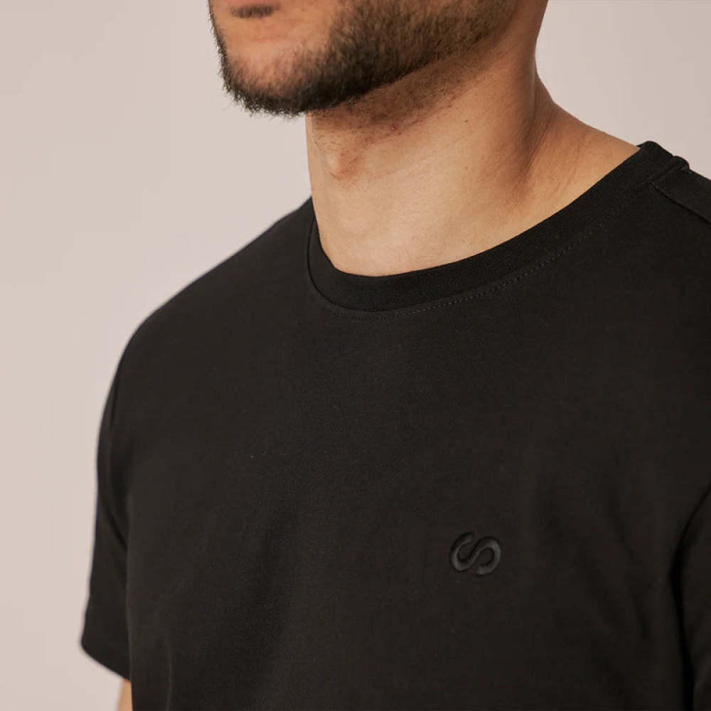 Basic T-Shirt Herren aus Bio-Baumwolle Schwarz