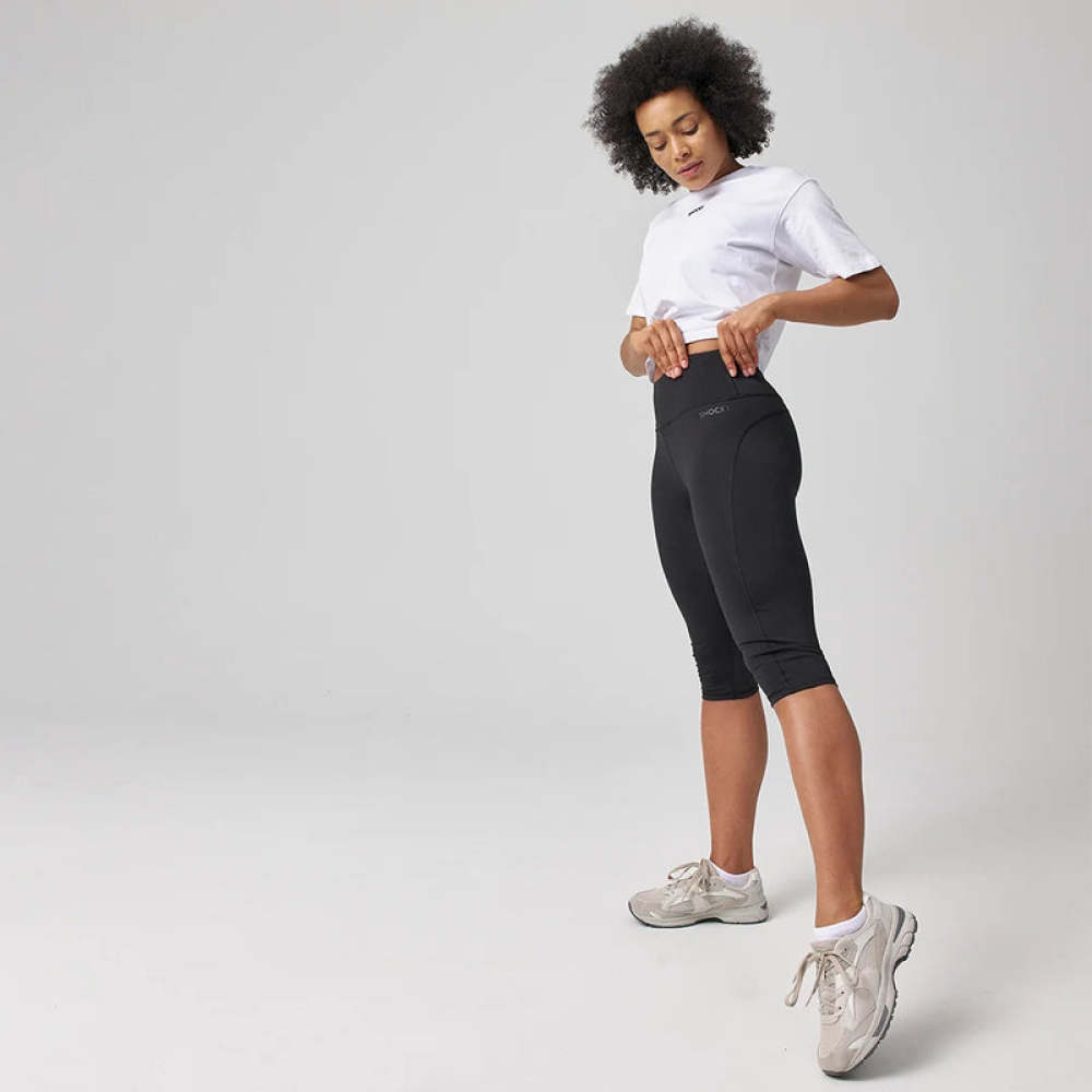 Capri Leggings aus recyceltem Polyester Dunkelgrau