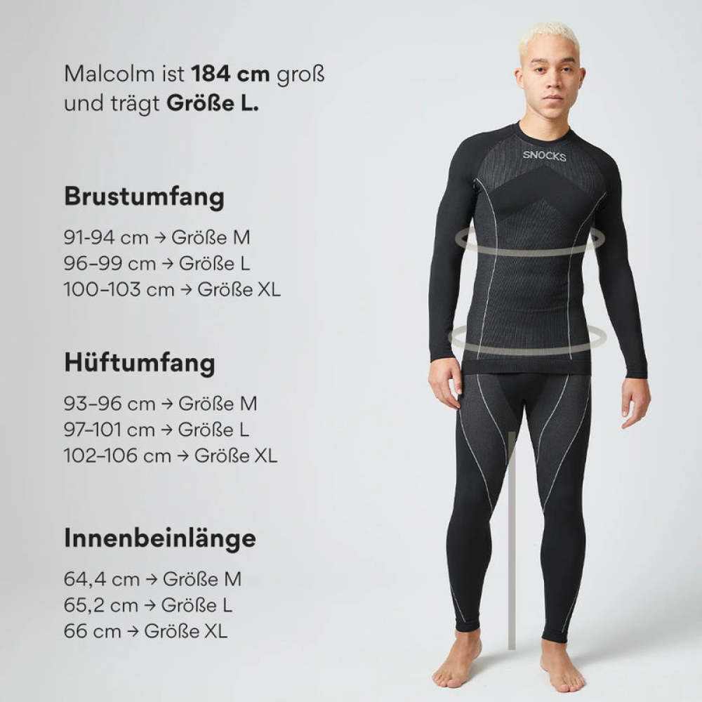Thermounterwäsche Herren mit Daumenloch aus recyceltem Polyester Grau