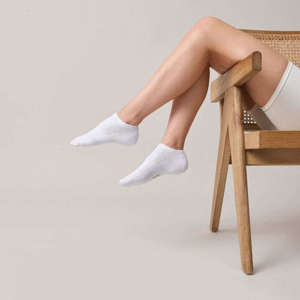 Sneaker Socken für Herren & Damen aus Bio-Baumwolle Weiß