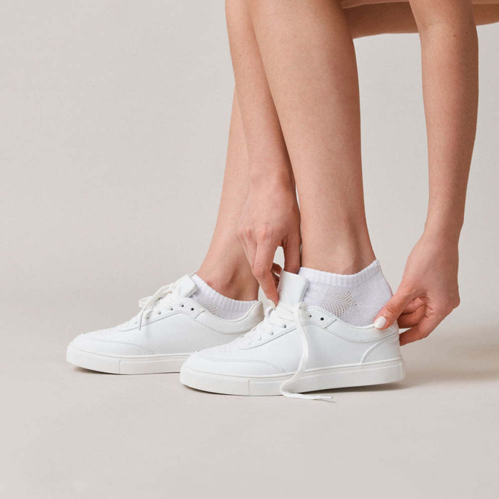 Sneaker Socken für Herren & Damen aus Bio-Baumwolle Weiß