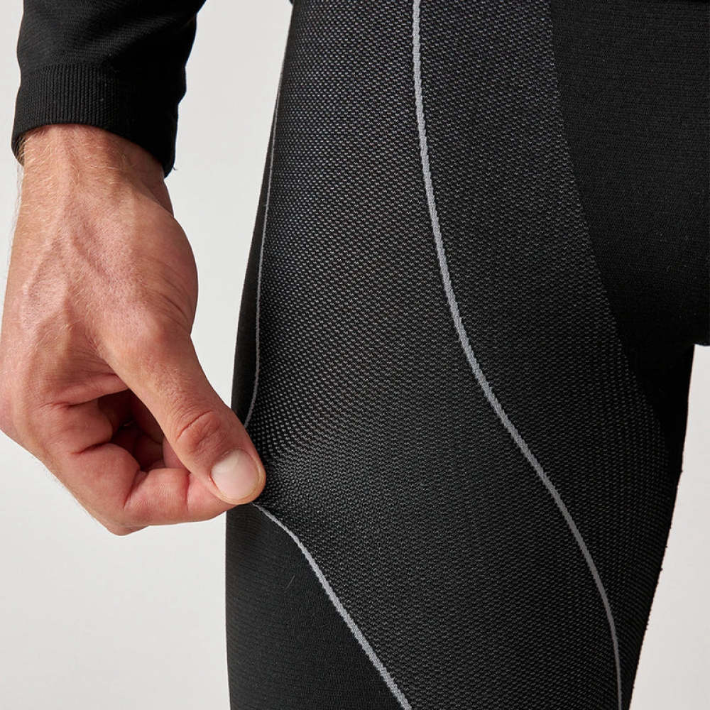 Thermounterhose Herren aus recyceltem Polyester Schwarz